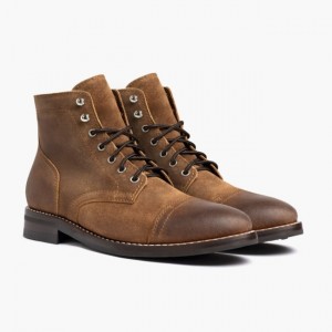 Men's Thursday Boots Captain Lace-Up Boots Brown | UAE357089