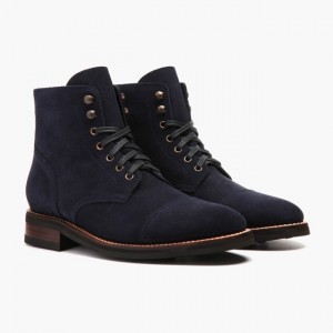 Men's Thursday Boots Captain Lace-Up Boots Blue | UAE357091