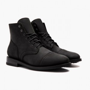 Men's Thursday Boots Captain Lace-Up Boots Black | UAE357093