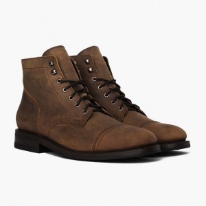 Men's Thursday Boots Captain Lace-Up Boots Brown | UAE357095