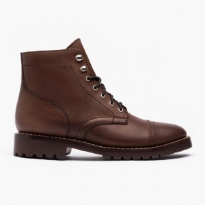 Men's Thursday Boots Captain Lace-Up Boots Brown | UAE357099