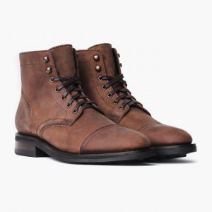 Men's Thursday Boots Captain Lace-Up Boots Brown | UAE357103