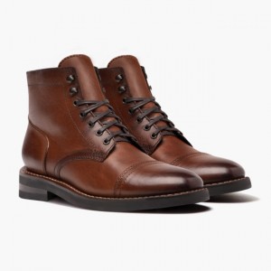 Men's Thursday Boots Captain Lace-Up Boots Brown | UAE357104