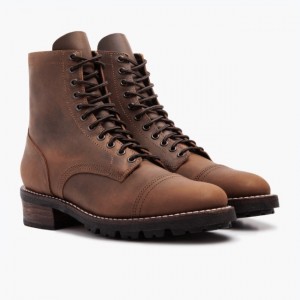 Men's Thursday Boots Logger Lace-Up Boots Brown | UAE357078