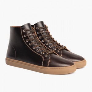 Men's Thursday Boots Premier High Top Sneakers Brown | UAE357206