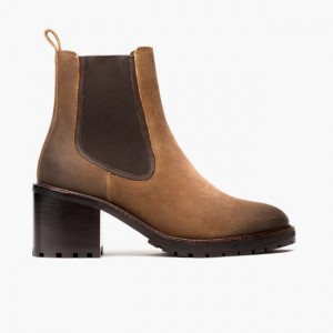 Women's Thursday Boots Knockout Chelsea Boots Brown | UAE356906