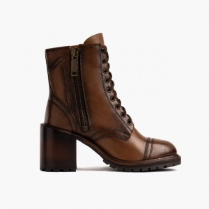 Women's Thursday Boots Rebel High Heel Boots Brown | UAE356938