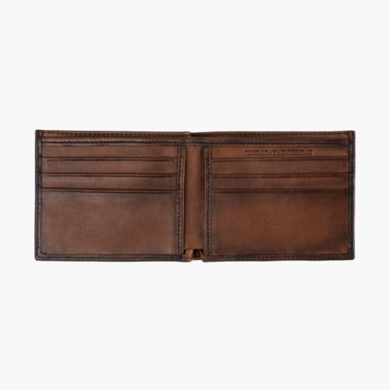 Men's Thursday Boots Bifold Wallets Brown | UAE357231