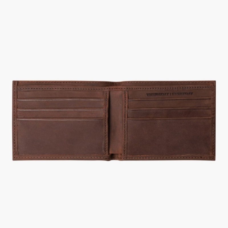 Men's Thursday Boots Bifold Wallets Brown | UAE357232