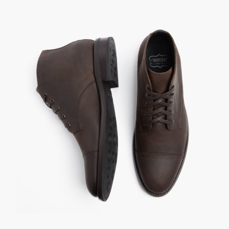 Men's Thursday Boots Cadet Chukka Boots Brown | UAE357040