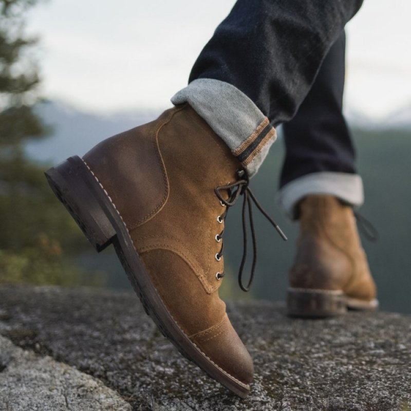 Men's Thursday Boots Captain Lace-Up Boots Brown | UAE357089