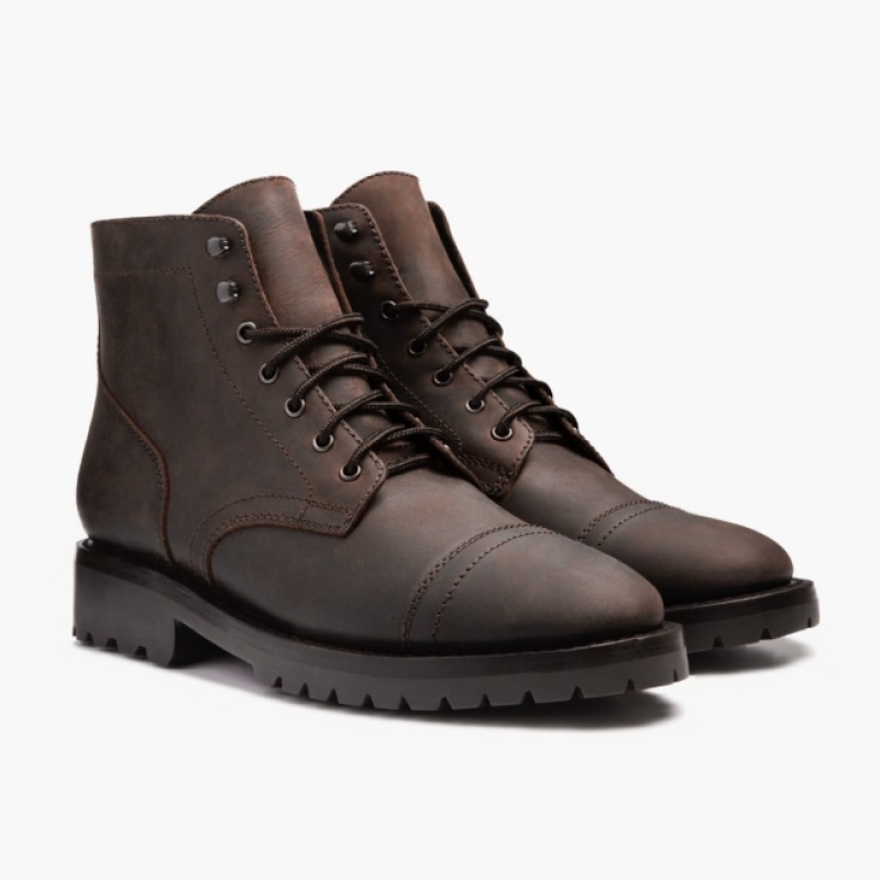 Men's Thursday Boots Captain Lace-Up Boots Brown | UAE357097