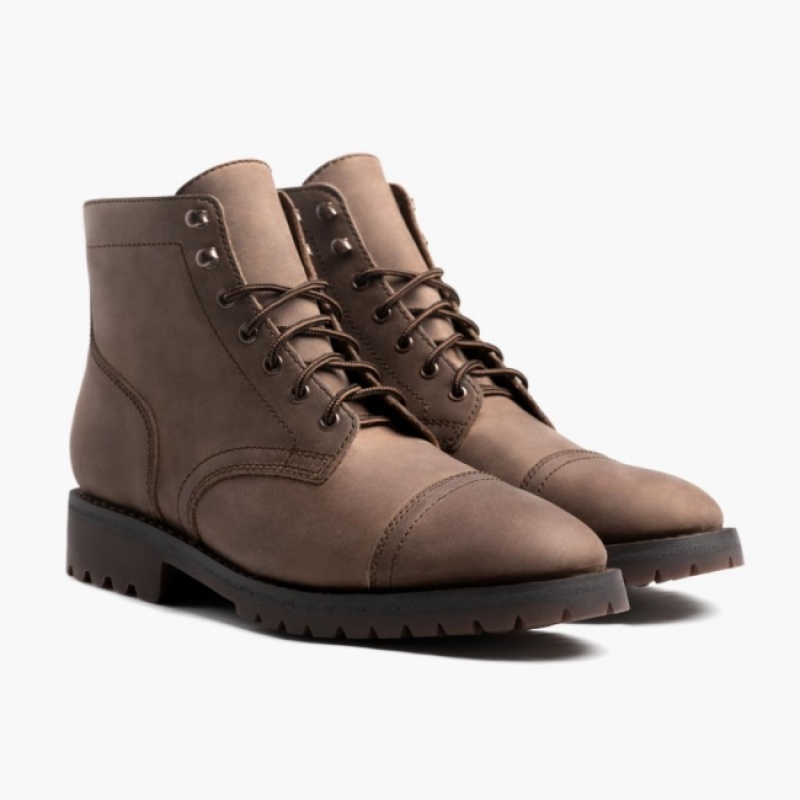 Men's Thursday Boots Captain Lace-Up Boots Brown | UAE357098