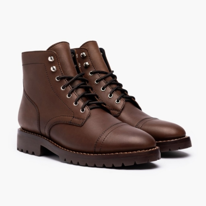 Men's Thursday Boots Captain Lace-Up Boots Brown | UAE357099