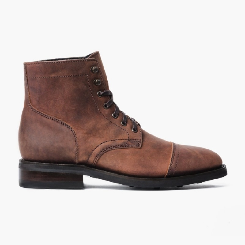 Men's Thursday Boots Captain Lace-Up Boots Brown | UAE357103