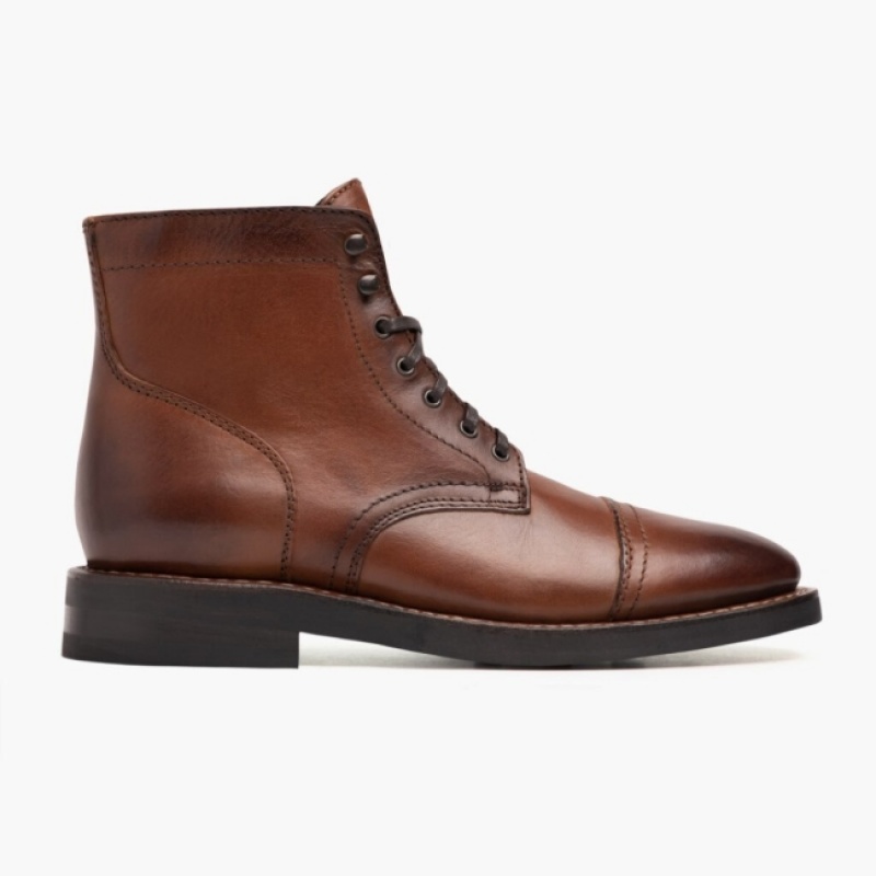 Men's Thursday Boots Captain Lace-Up Boots Brown | UAE357104