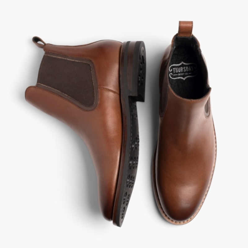 Men's Thursday Boots Duke Chelsea Boots Brown | UAE357013