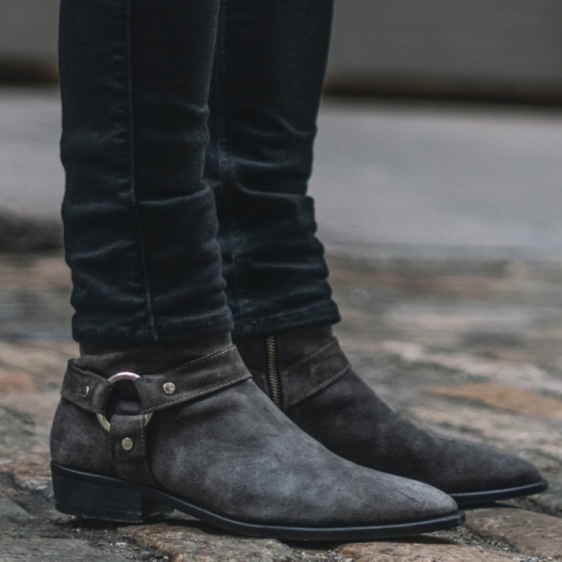 Men's Thursday Boots Harness Chelsea Boots Grey | UAE357008