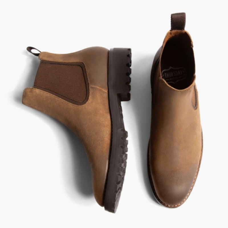 Men's Thursday Boots Legend Chelsea Boots Brown | UAE357002