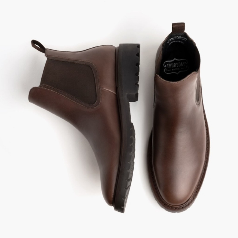 Men's Thursday Boots Legend Chelsea Boots Brown | UAE357004