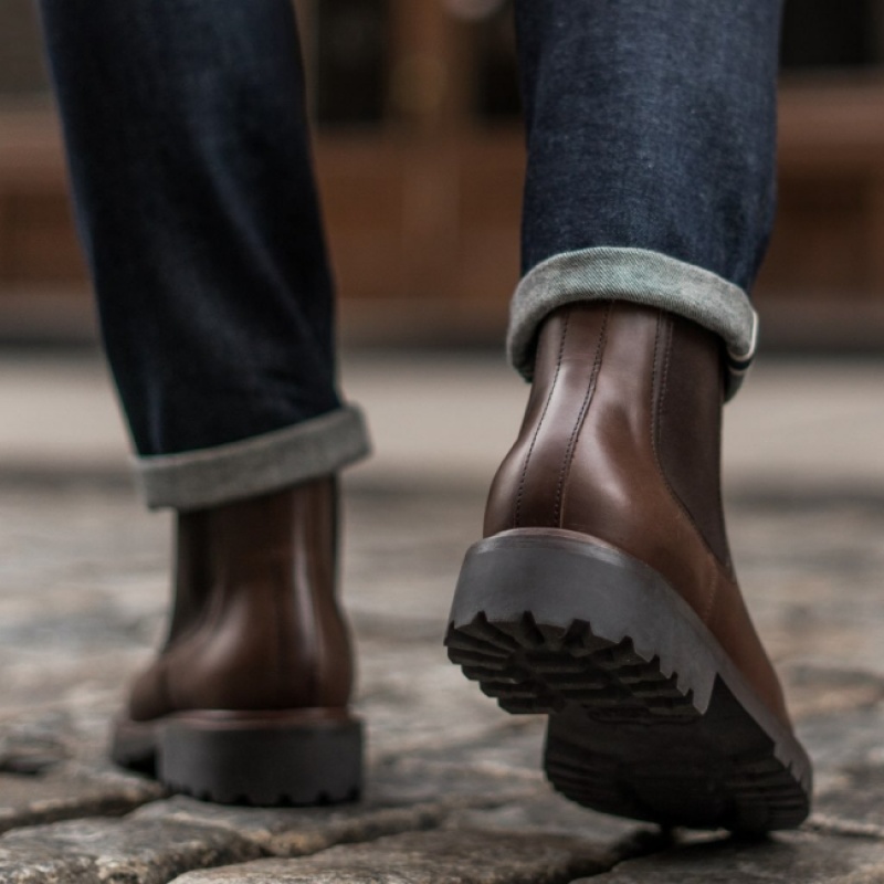 Men's Thursday Boots Legend Chelsea Boots Brown | UAE357004