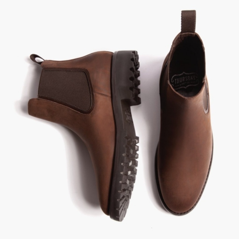 Men's Thursday Boots Legend Chelsea Boots Brown | UAE357005