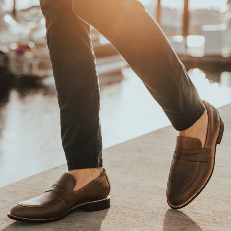 Men's Thursday Boots Lincoln Boat Shoes Brown | UAE357200