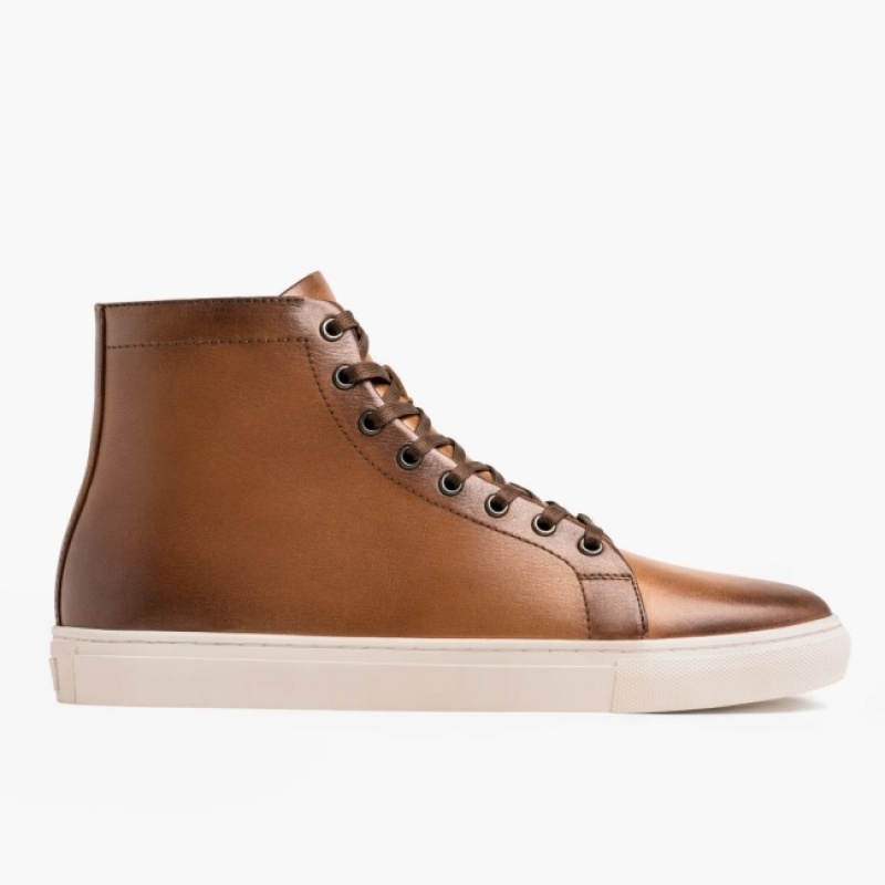 Men's Thursday Boots Premier High Top Sneakers Brown | UAE357205