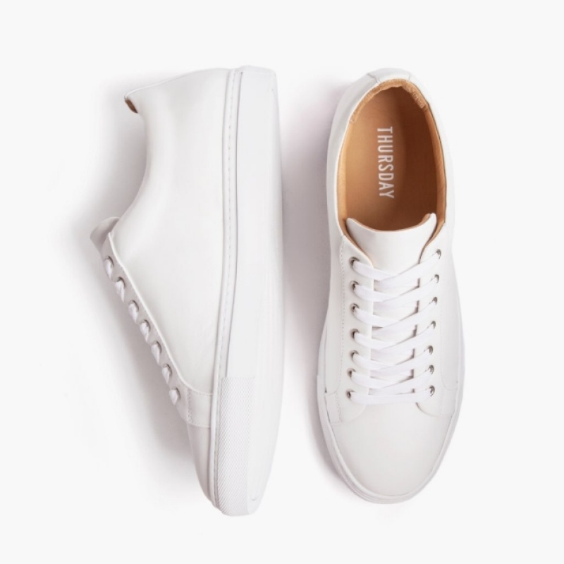 Men's Thursday Boots Premier Low Top Sneakers White | UAE357210