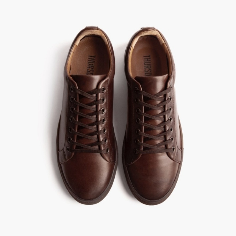 Men's Thursday Boots Premier Low Top Sneakers Brown | UAE357220