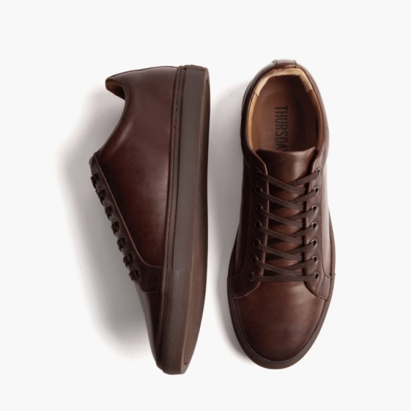 Men's Thursday Boots Premier Low Top Sneakers Brown | UAE357220