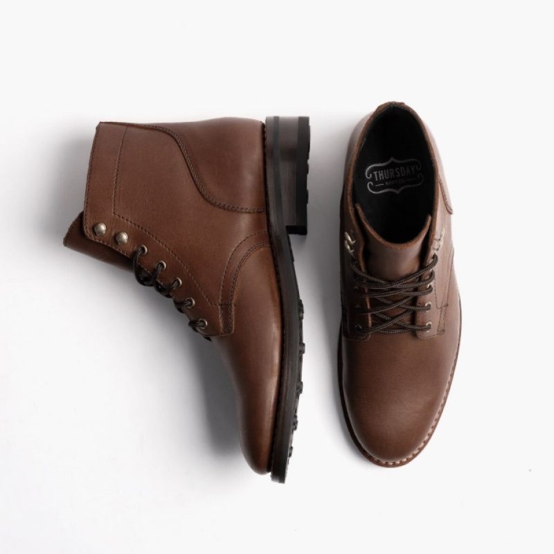 Men's Thursday Boots President Lace-Up Boots Brown | UAE357066