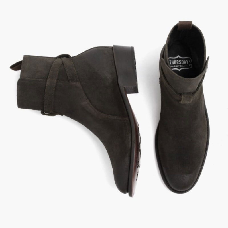 Men's Thursday Boots Rogue Chelsea Boots Olive | UAE357000