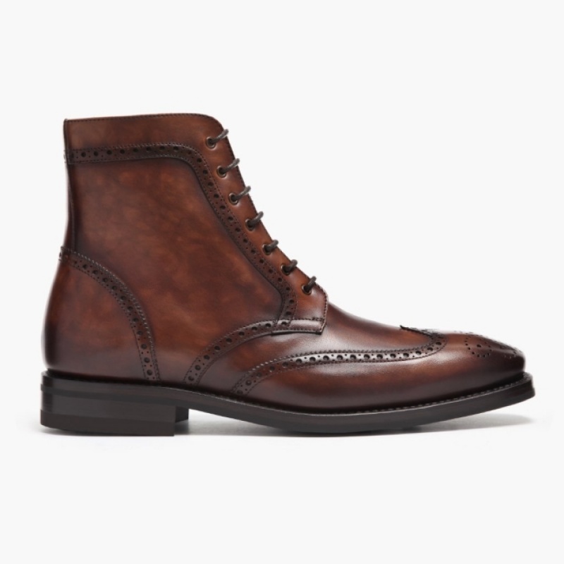 Men's Thursday Boots Wingtip Lace-Up Boots Brown | UAE357043