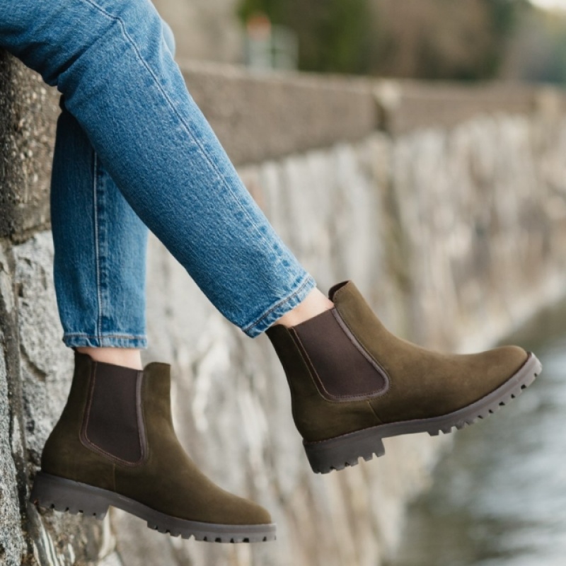 Women's Thursday Boots Legend Chelsea Boots Olive | UAE356902