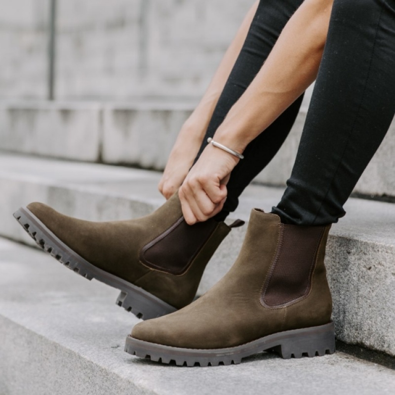 Women's Thursday Boots Legend Chelsea Boots Olive | UAE356902